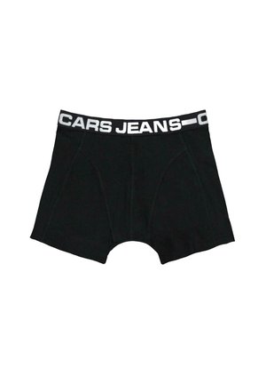 Zwarte boxershorts met een effen zwarte tailleband waarop "CARS JEANS" in witte letters staat. Gemaakt van een zachte, rekbare stof.
