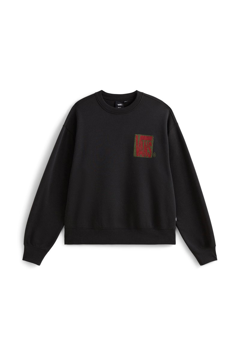 Vans STRETCH STACK CRACKLE CREW - Mikina - black/černá - Zalando.cz