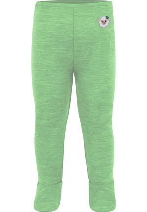 MERINO STRAMPELHOSE MIT FUSS LEGGINGS  LANGE UNTERHOSE THERMOUNTERHOSE AUS MERINOWOLLE - Strumpfhose - grün