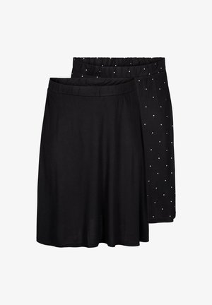 Zizzi 2-PACK - A-lijn rok - black black w dot