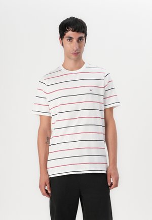 Tommy Hilfiger SEASONAL FIT STRIPE TEE - Print T-shirt - ecru