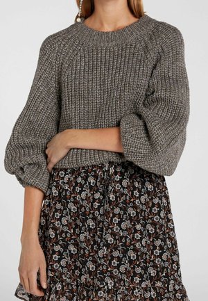 Striktrøje - mottled grey