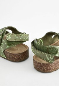 Next CUSHIONED DOUBLE BUCKLE TOUCH FASTENING STANDARD - Obuv pre bábätká - green dinosaur print