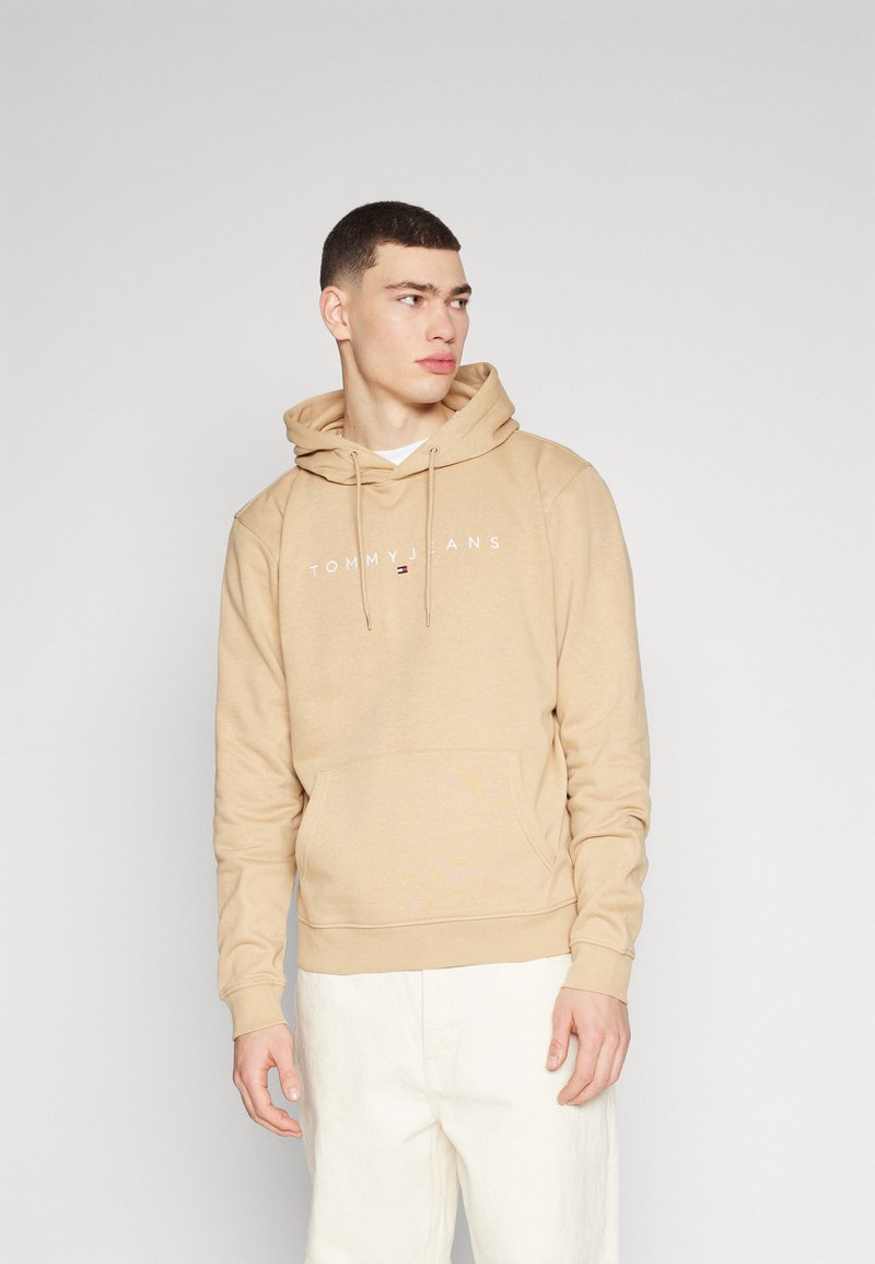 Tommy Jeans LINEAR LOGO - Športni pulover - tawny sand