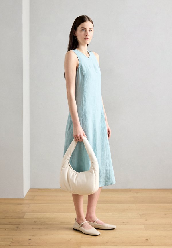 DRESS FEMININE SHAPE MIDI LENGTH CUTLINES - Day dress - pure teal3