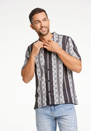 Lindbergh PATTERN STRIPE S RESORT COL - Camisa - charcoal