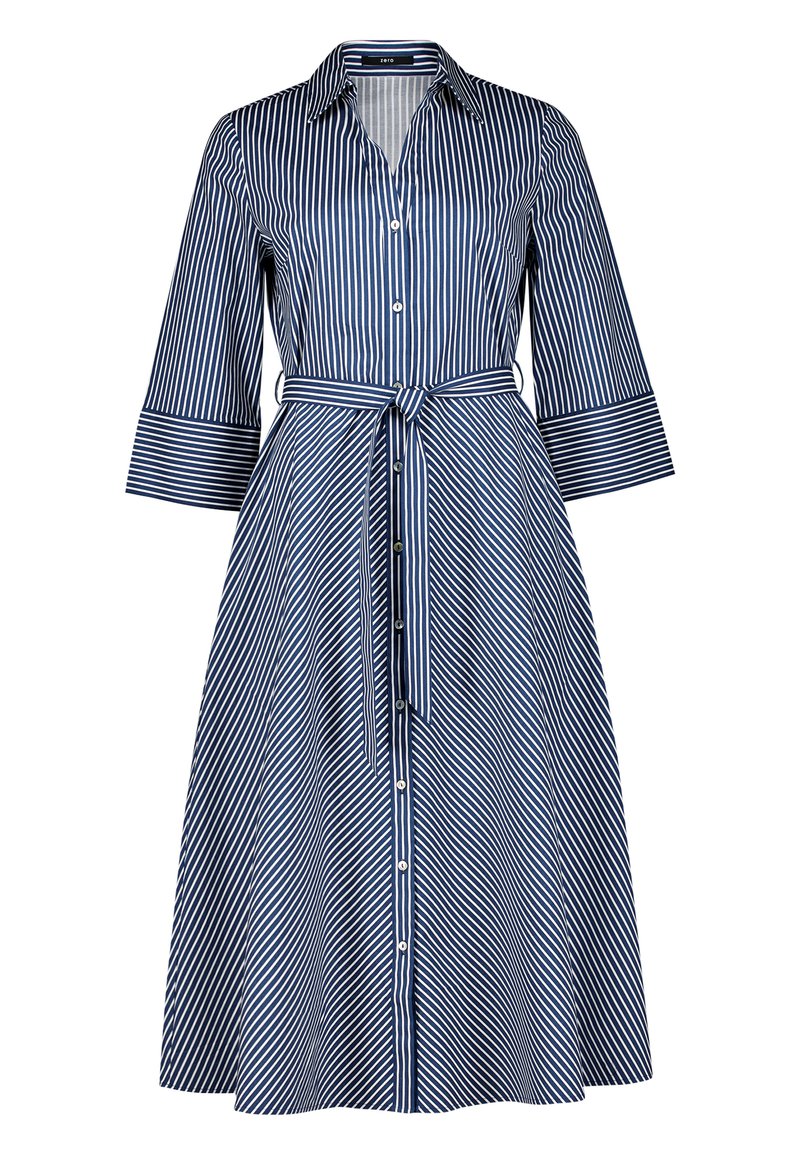 zero MIT 3/4 ARM HEMDBLUSENKLEID - Robe chemise - dark blue white/bleu ...