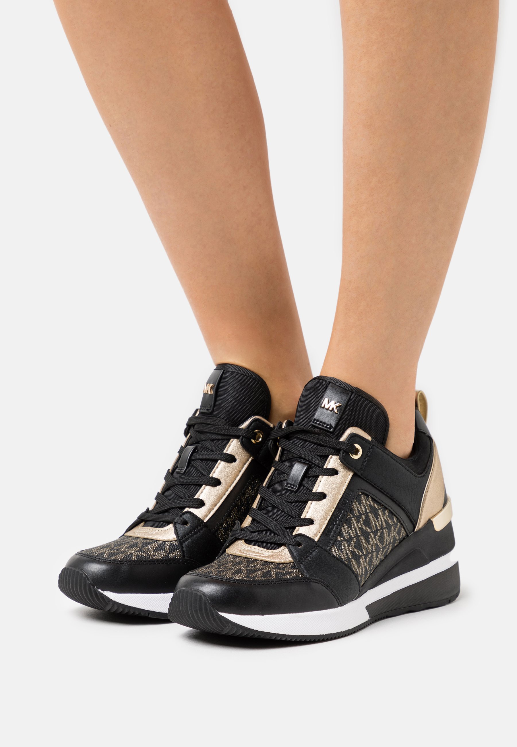 MICHAEL Michael Kors GEORGIE TRAINER - Trainers - black  MICHAEL MICHAEL KORSGeorgie Leather and Chain-Mesh Trainer main image 0