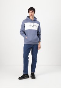 Tommy Jeans LINEAR LOGO - Sportinis megztinis - blue moment/ecru