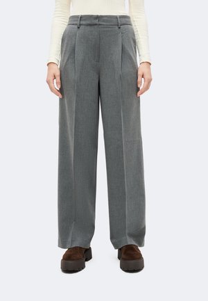 Selected, SLWWIDE MARA - Pantalon classique - grey melange/melange
