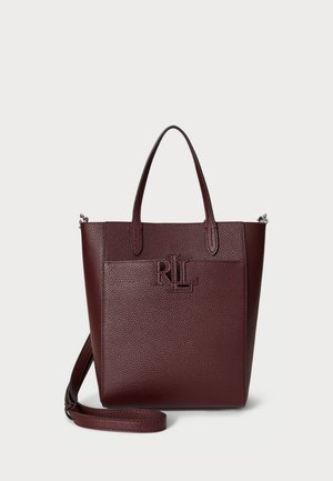 Lauren Ralph Lauren PEBBLED LEATHER SMALL CAMERYN TOTE BAG - Handbag - dark garnet