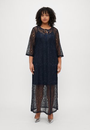 Vero Moda Curve VMCSIGNA 3/4 ANKLE DRESS - Galajurk - navy