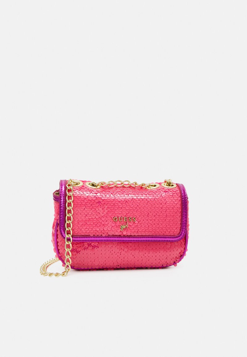 Guess MINI CROSSBODY BAG UNISEX Across body bag sateen fuchsia/pink