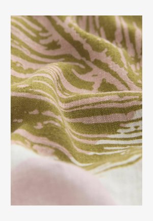 Next SHORT SLEEVE TIE WAIST MIDI - Särkkleit - cream palm print