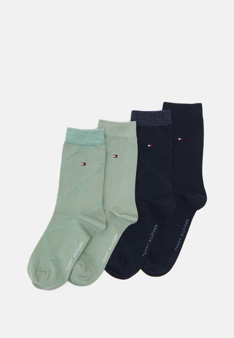 Tommy Hilfiger WOMEN SOCK GRAPHIC ARGYLE 4 PACK Calze navy/sage/blu