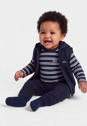 BOSS Kidswear, TROUSERS CARDIGAN BABY SET - Brezrokavnik - navy
