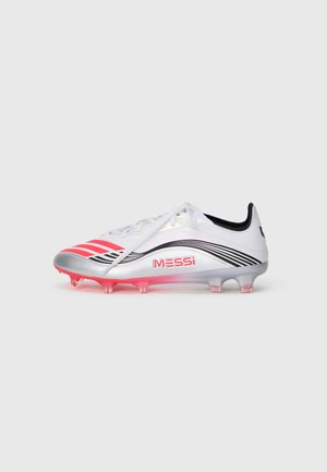 adidas Performance F50 MESSI PRO FG - Chaussures de football pour terrain sec - footwear white/lucid red/silver-coloured metallic