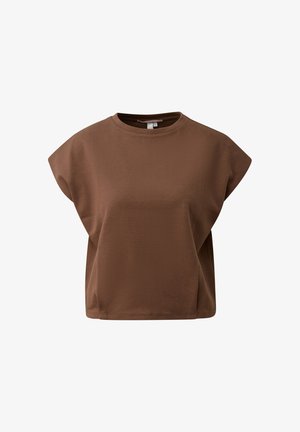 QS, T-SHIRT - Basic T-shirt - braun