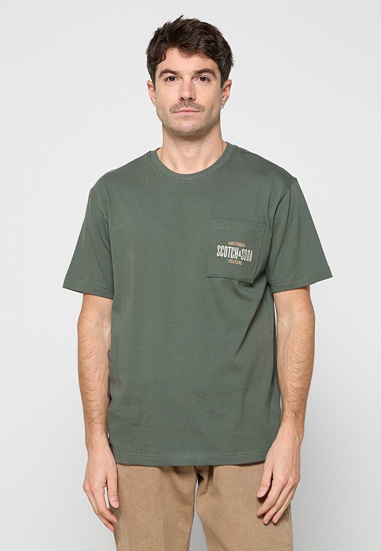 Scotch & Soda T-shirt basic groen