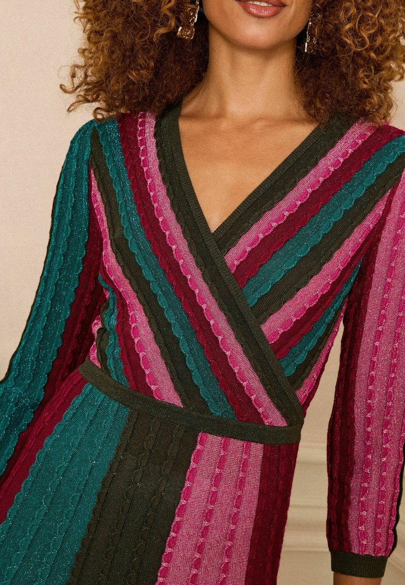 Love & Roses REGULAR FIT - MIDI - Jumper dress - multi rainbow stripe/pink  - Zalando