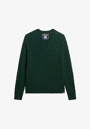 Superdry & Co V NECK CABLE - Maglione - darkest pine green