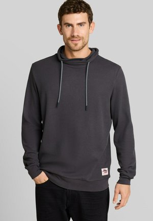 TOM TAILOR, TOM TAILOR T-SHIRT SNOOD LANGARMSHIRT MIT WAFFELSTRUKTUR - Strickpullover - tarmac grey