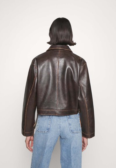 sandro Giacca in similpelle - marron foncé
