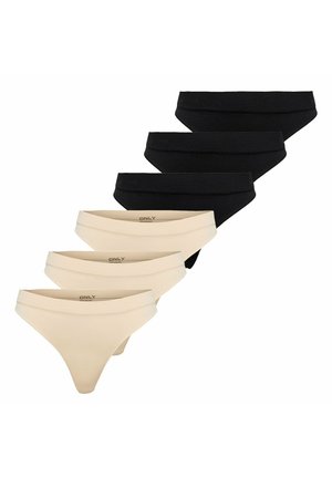 6ER PACK - VICKY - Tanga - schwarz/beige