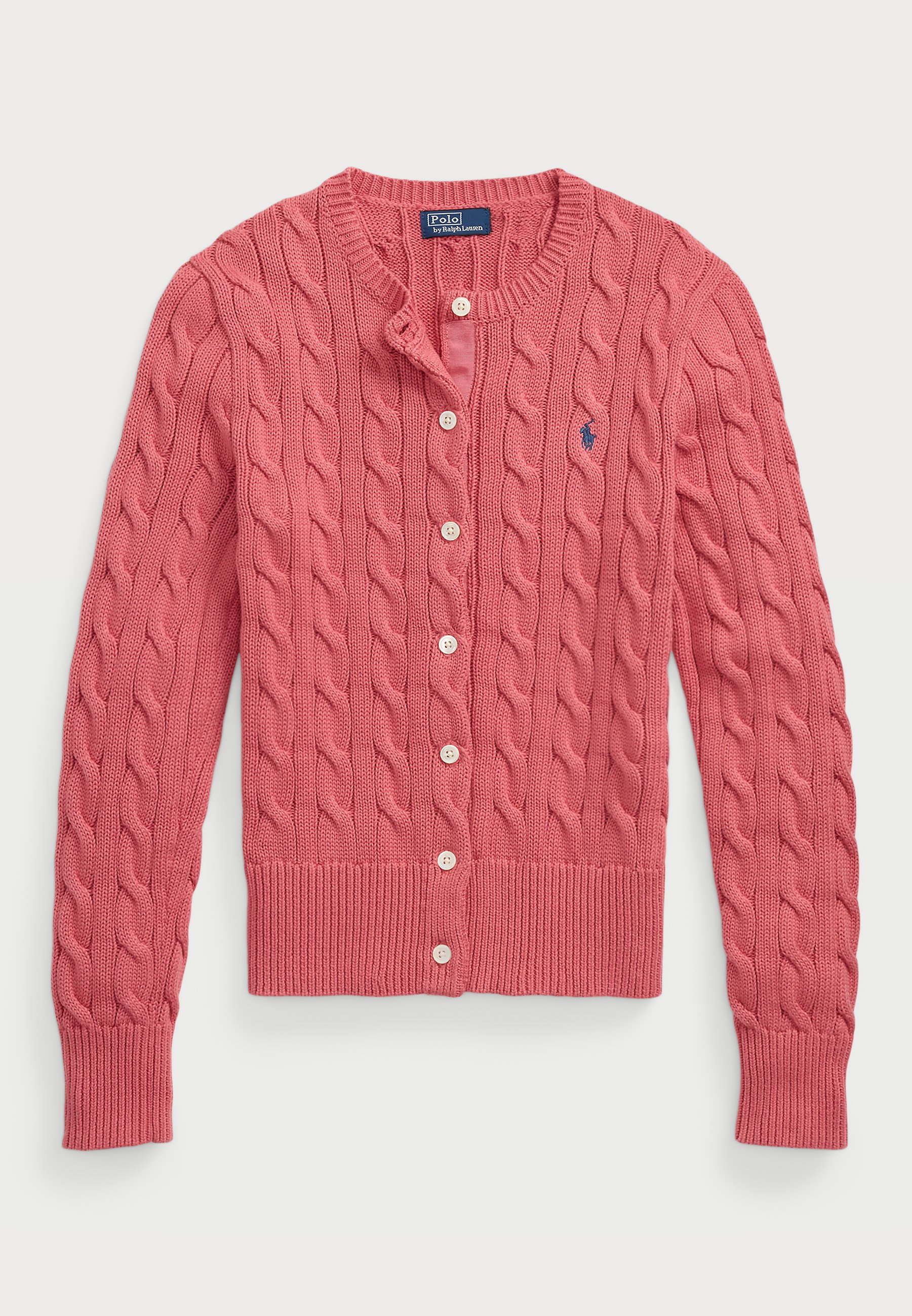 Polo Ralph Lauren CABLE KNIT COTTON CREWNECK CARDIGAN