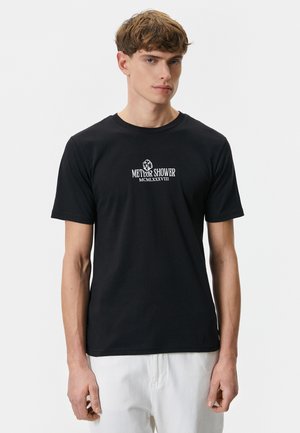 SLOGAN CREW NECK SHORT SLEEVE - T-Shirt print - black