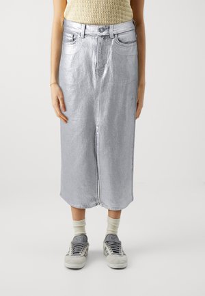 ONLBIANCA FOIL SKIRT  - Džinsa auduma svārki - grey denim