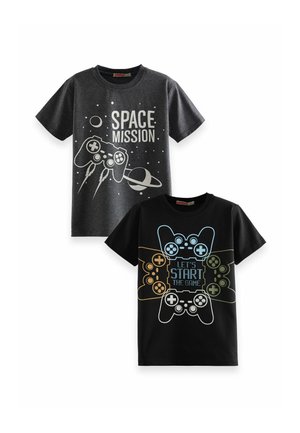2 PACK - Print T-shirt - anthrazit meliert