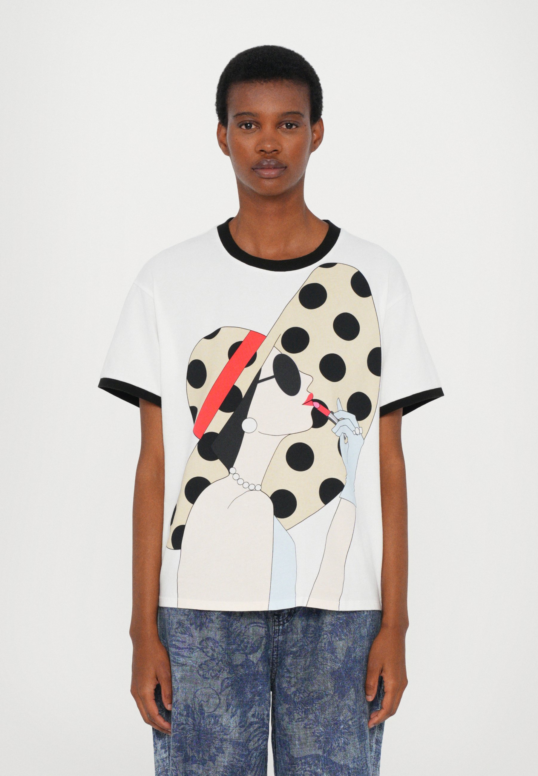 ALICE+OLIVIA ♥ Evan Staceface Oversized Tee/追跡付 Alice + Olivia EVAN STACEFACE OVERSIZED TEE - Print T-shirt