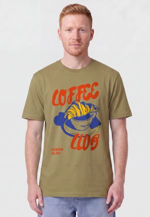 watapparel COFFEE CLUB UNISEX - T-Shirt print - faded olive