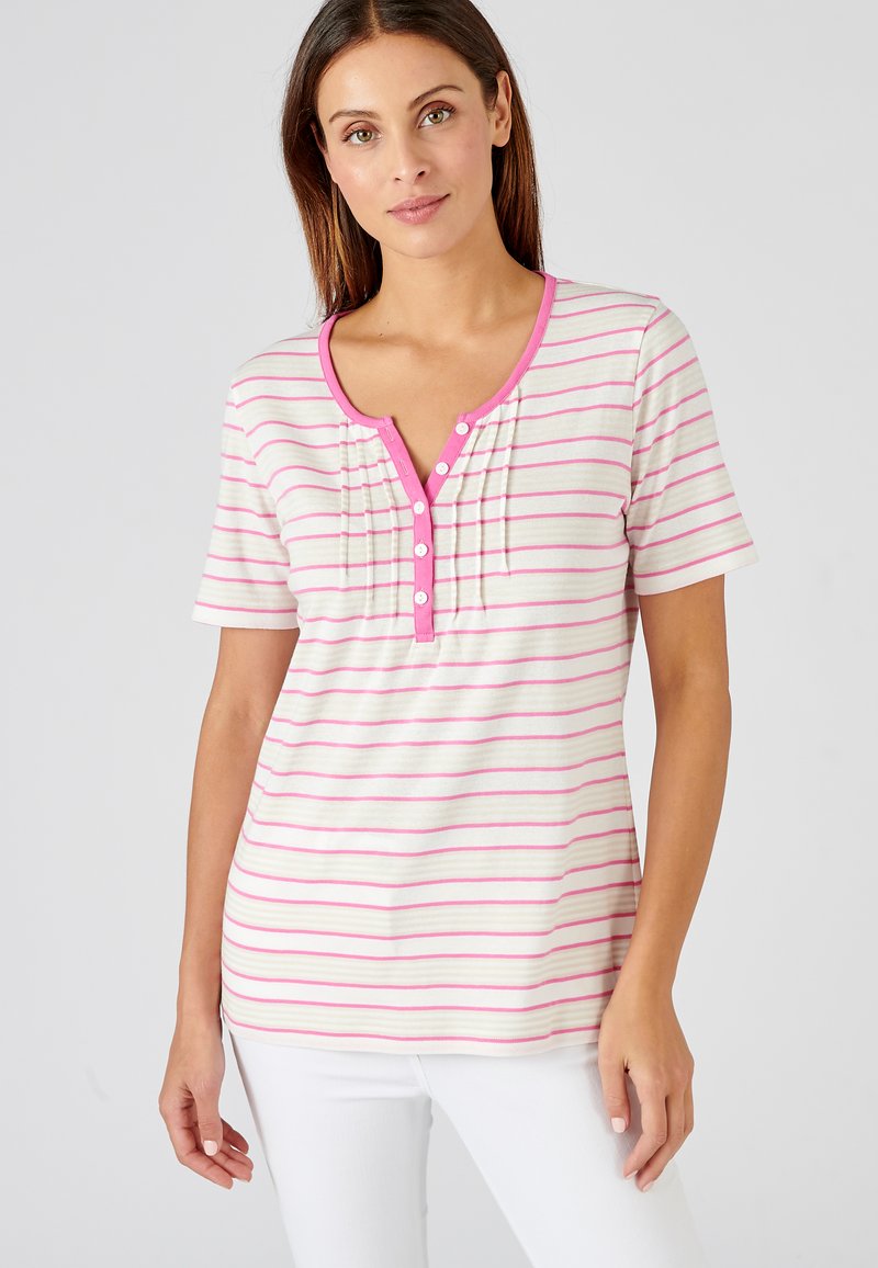 Damart COL TUNISIEN - Camiseta estampada - rayé rose