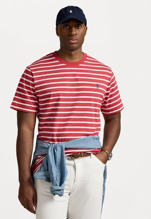 STRIPED JERSEY CREWNECK T-SHIRT - Print T-shirt - spring red/white