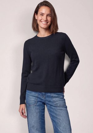 Cecil, PULLOVER IN UNIFARBE MIT RUNDHALS - Pullover - urban dark blue