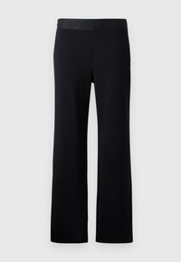 Schwarze, weite Hosen mit einem strukturierten Muster und einem elastischen Bund mit "JOOP!"-Logo. Hergestellt aus weichem, dehnbarem Material.
