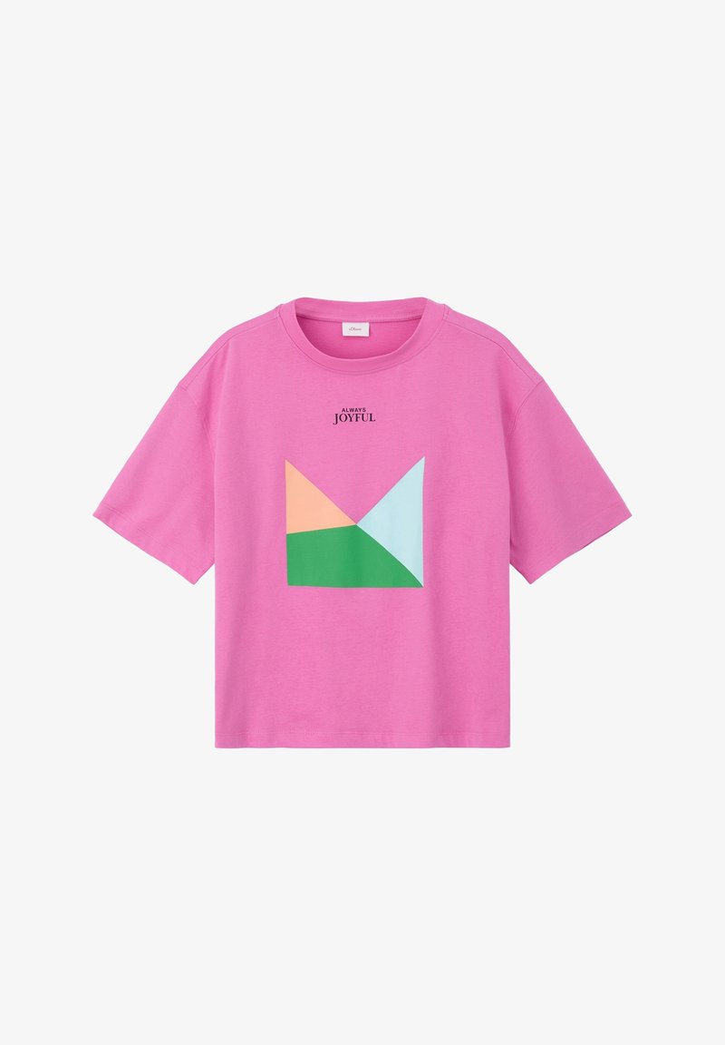 s.Oliver MIT FRONTPRINT - T-Shirt print - pink