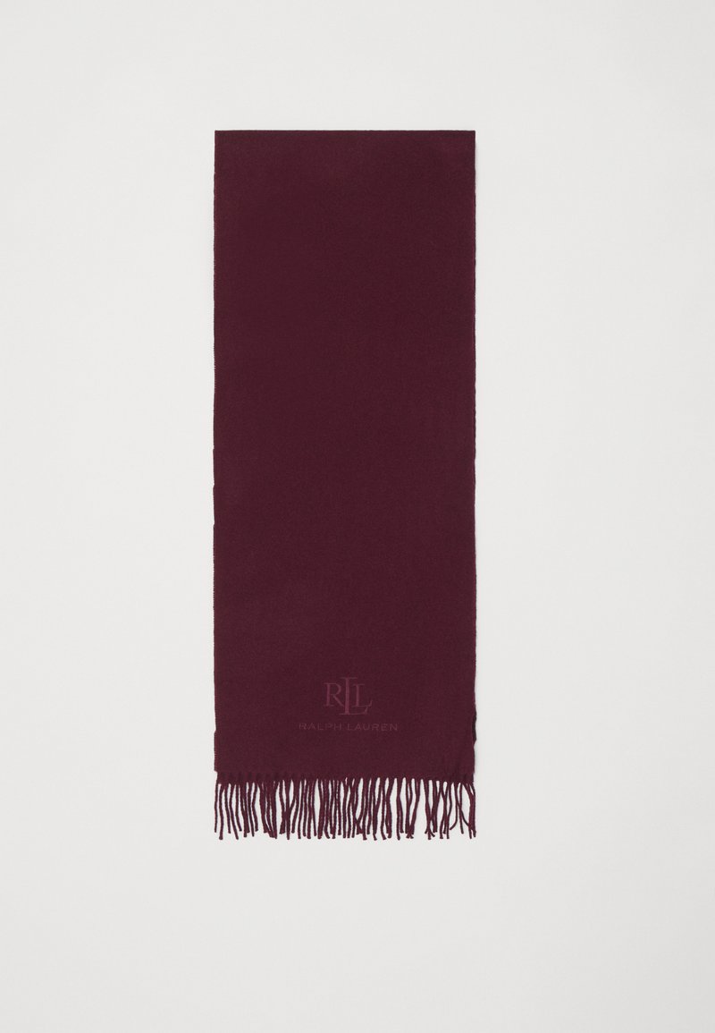Lauren Ralph Lauren WOOL CASHMERE HERRINGBONE SCARF - Šál - bordeaux