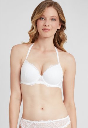 Weiße BH Damen Push Up ohne Bügel Elegant Oktoberfest Dirndl BH Balconette  BH Weiss/Schwarz Sexy Sommer Büstenhebe Push Up Bra Damen-BHS Große Größen  Trachten Festival Tshirt BH Push Up BH : 