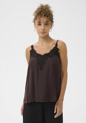 ANNA - Top - chocolate plum w black