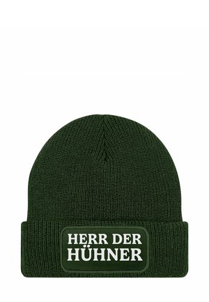 MIT PATCH IT SPRUCH HERR DER - Beanie - hühner oliv