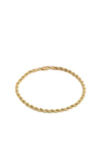 Bracciale in oro a filo ritorto con chiusura a ganci, caratterizzato da un design testurizzato e una finitura liscia, adatto per l'uso quotidiano.