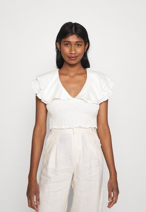 SMOCKED WAIST - Top - white