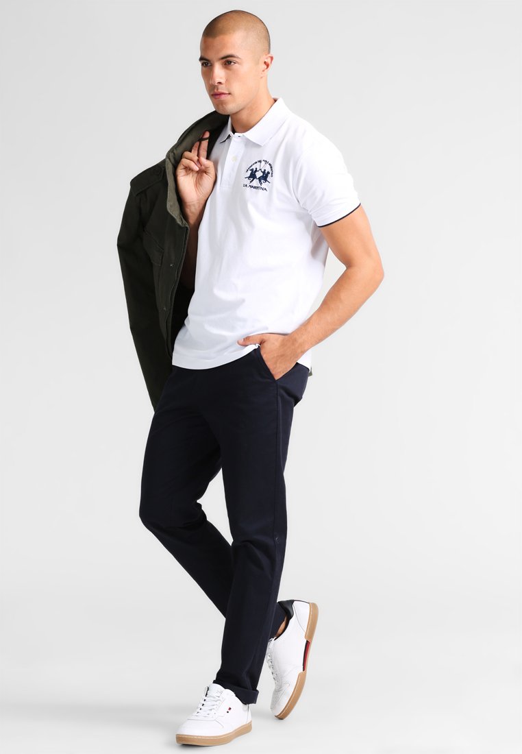 La Martina Guards Polo Club Slim Fit White Short Sleeve Polo Shirt