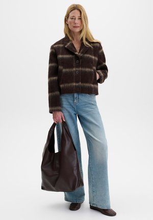 someday., FAUX LEATHER SMOOTH TEXTURE - Shopping Bag - mahogany