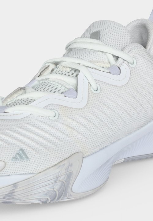 adidas INITIATION UNISEX - Basketball shoes - footwear white/silver-coloured metallic/dash grey — photo 7