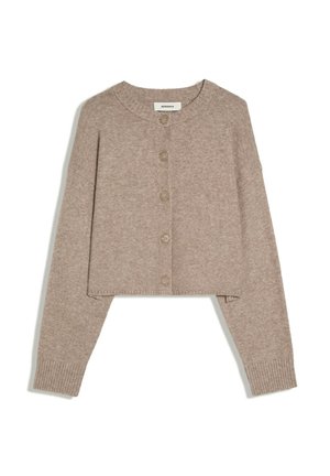 Bershka, CREW NECK WITH BUTTONS - KNIT CARDIGAN - Gilet - sand
