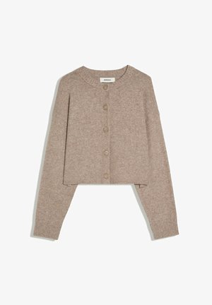 Bershka, CREW NECK WITH BUTTONS - KNIT CARDIGAN - Gilet - sand